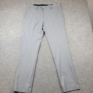 ZNT18 Dress Pants Mens 35‎ Gray Flat Front Straight Leg Slacks Business